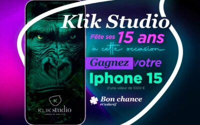 15 ans de Klik Studio, gagnez un Iphone 15 !