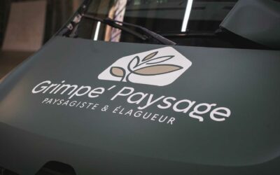 Marquage véhicule original pour Grimpe Paysage : un total covering impactant